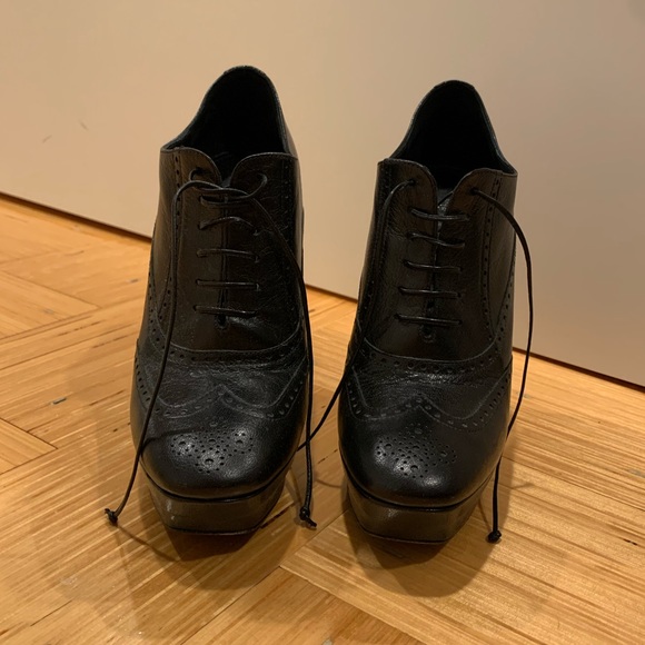 Bottega Veneta Black Oxford Lace Up Booties - 39 - Picture 2 of 8